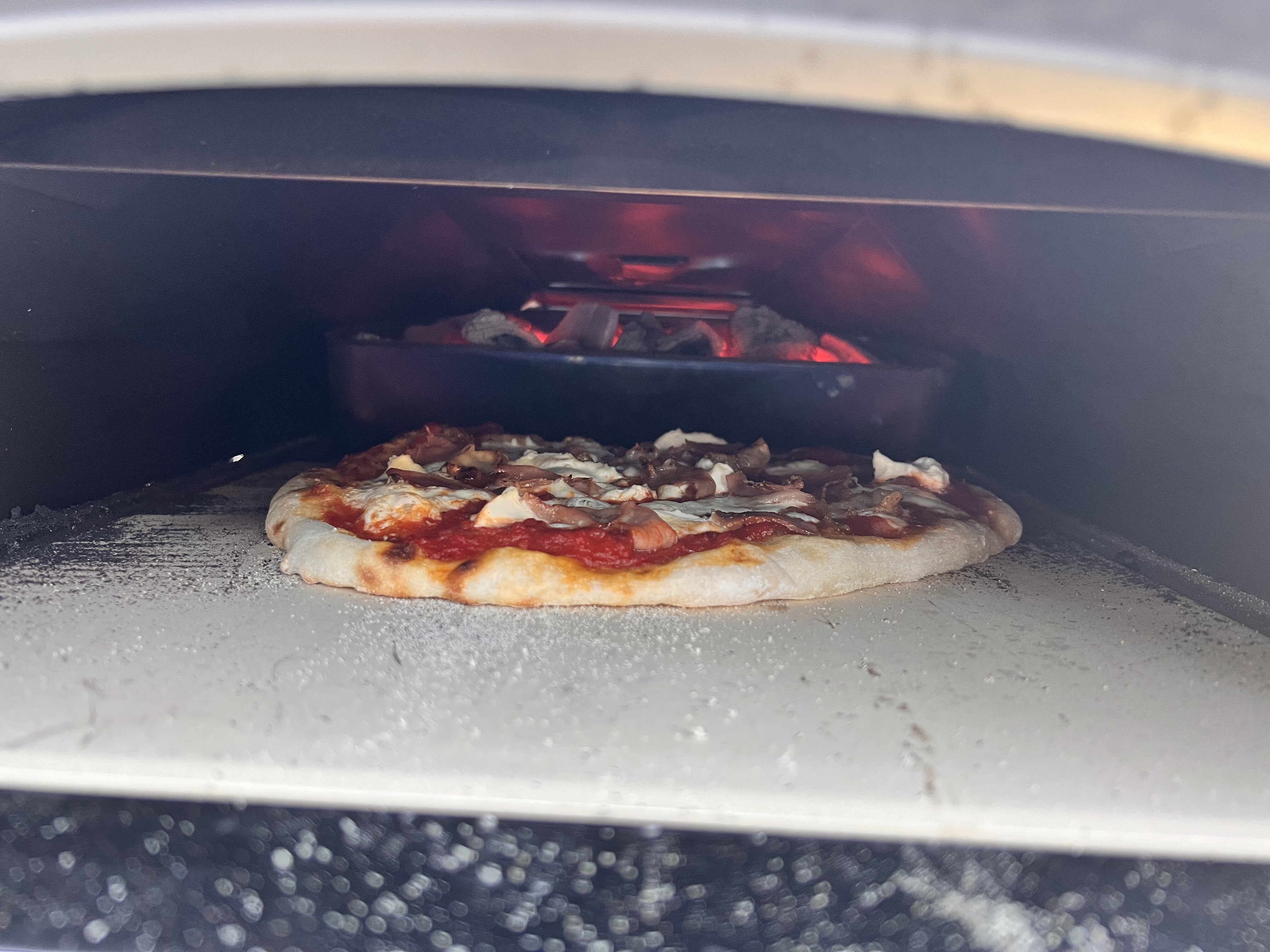Pizza in oven