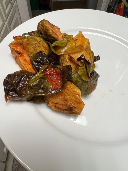 plated brussels sprouts