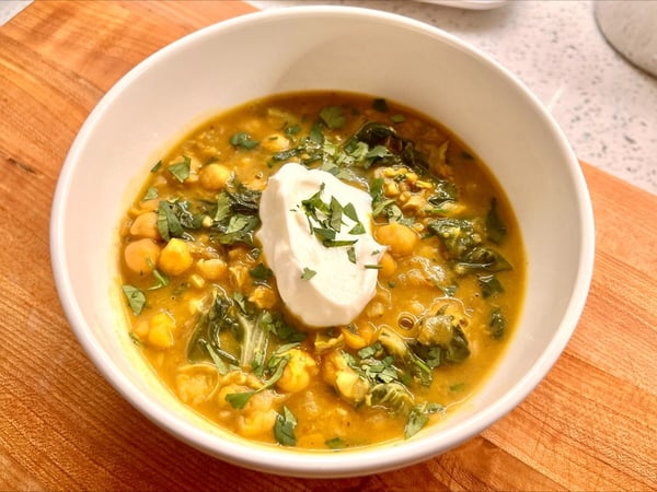 plated chickpea stew