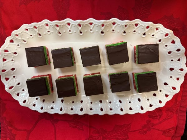 Plated cookies from above