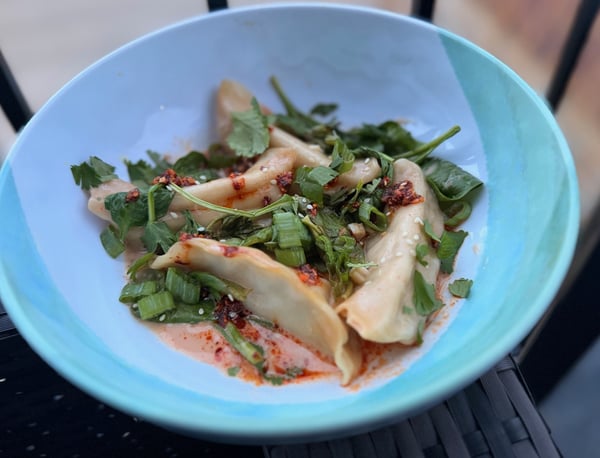 Plated dumplings