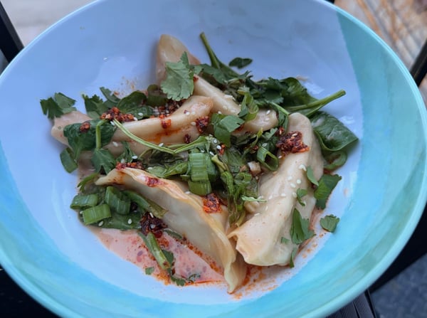 Plated dumplings