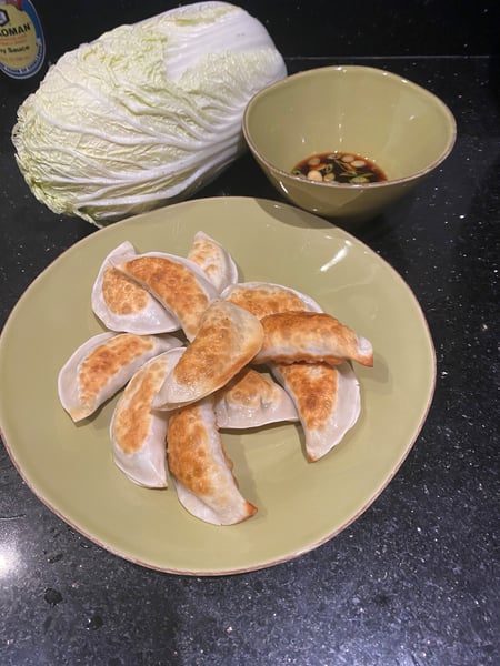 plated dumplings