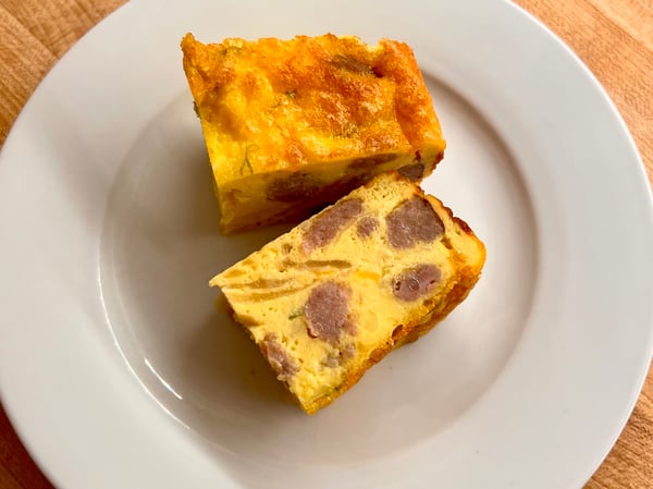 Plated egg bake