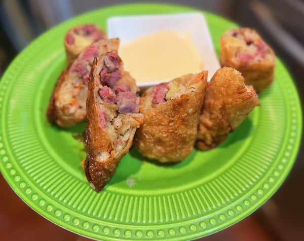 Plated egg rolls