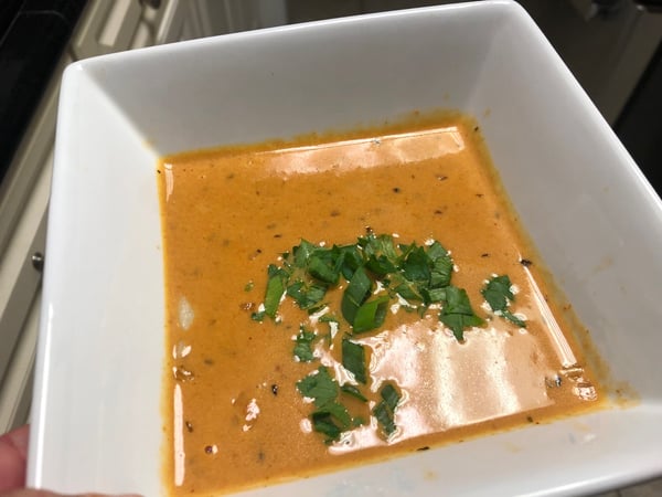 plated lobster bisque