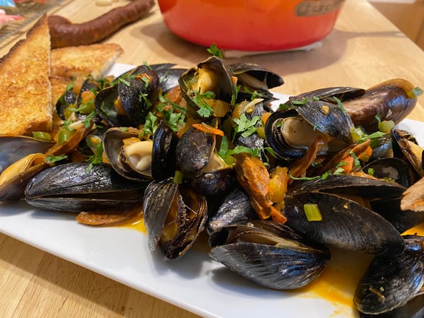 plated mussels