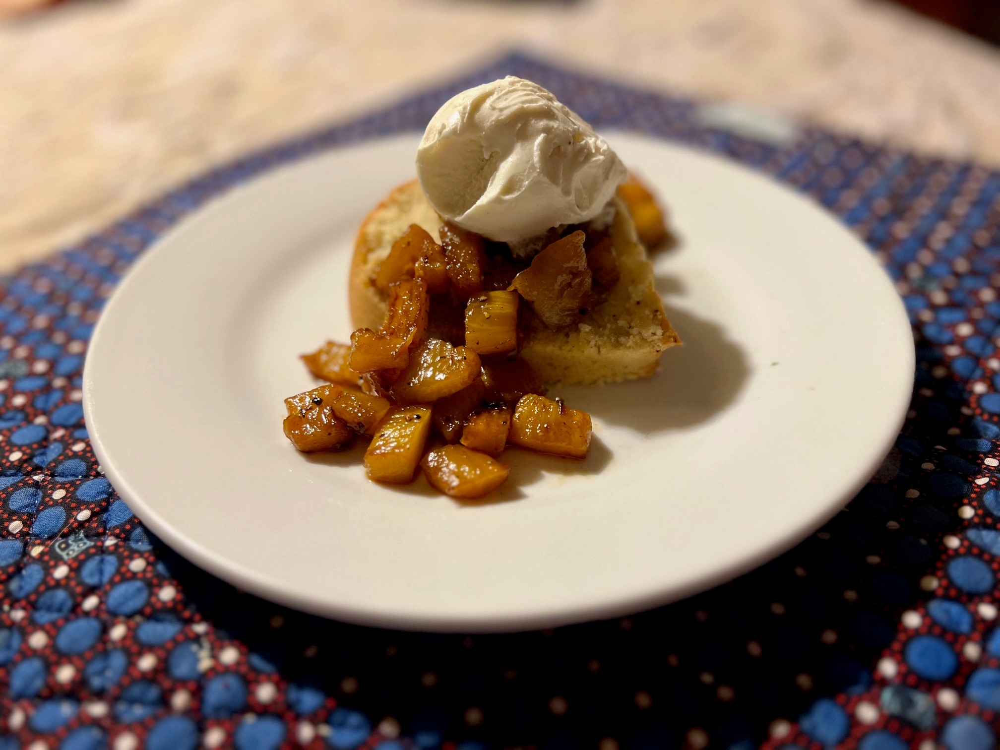 Plated Cake with Ice Cream