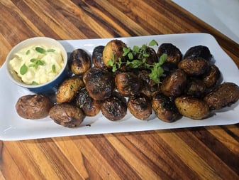 Grilled potatoes with aioli