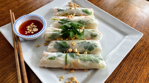 plated spring rolls