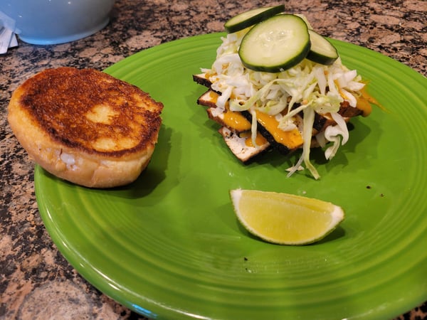 plated tofu sandwich