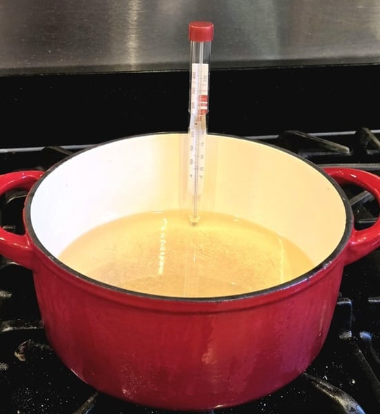 Pot with thermometer