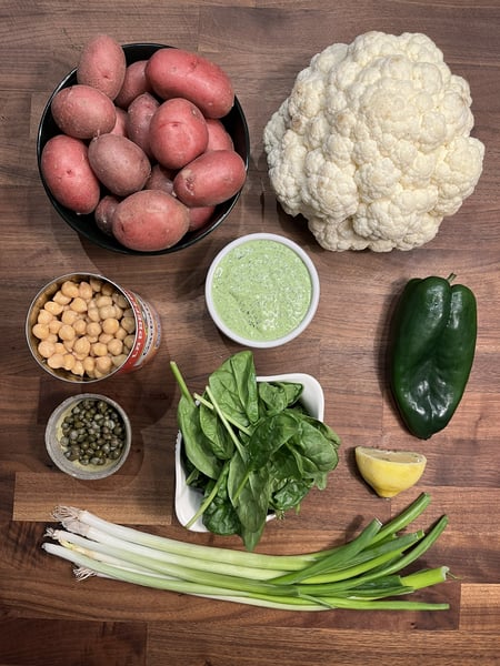 Potato salad mise en place