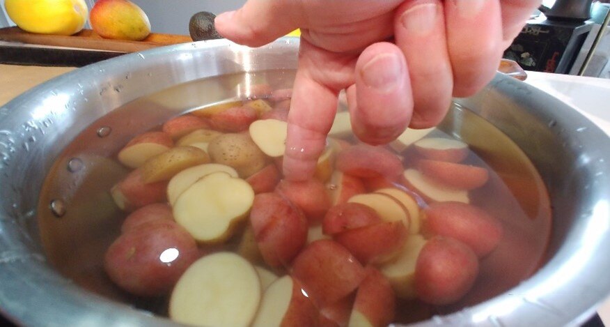 Potatoes in water