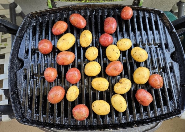 Potatoes on grill