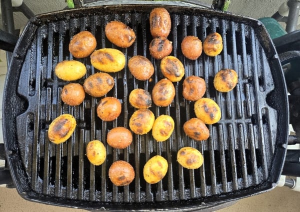 Potatoes with grill marks