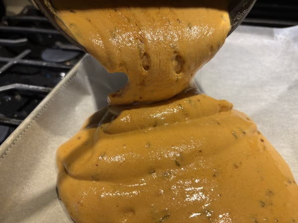 Pouring fennel brittle