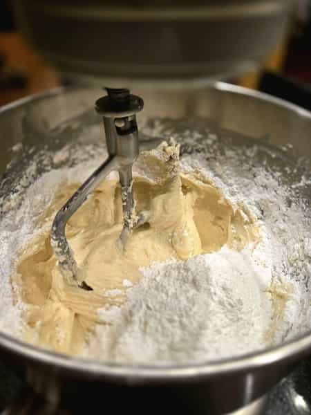 Powdered sugar in mixer