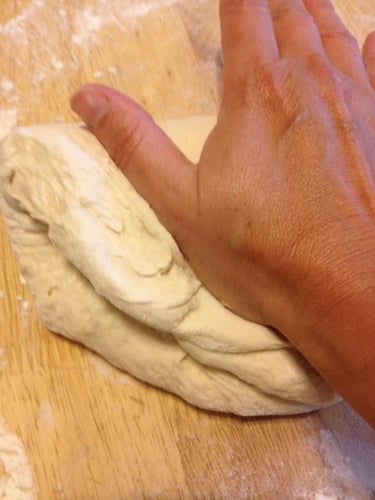 pretzel dough knead