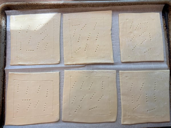 Pricked puff pastry