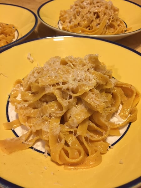 pumpkin pasta plated