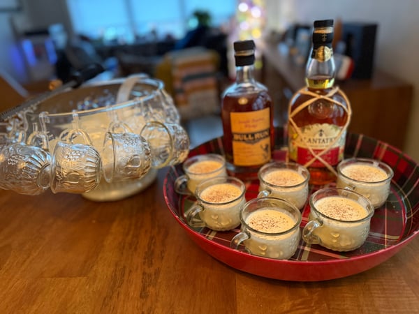 Punch bowl with egg nog