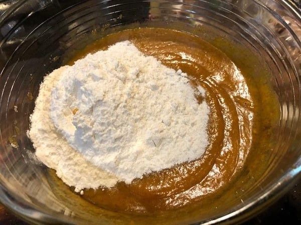 puree with dry ingredients