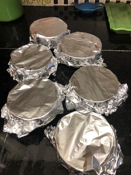 ramekins covered with foil