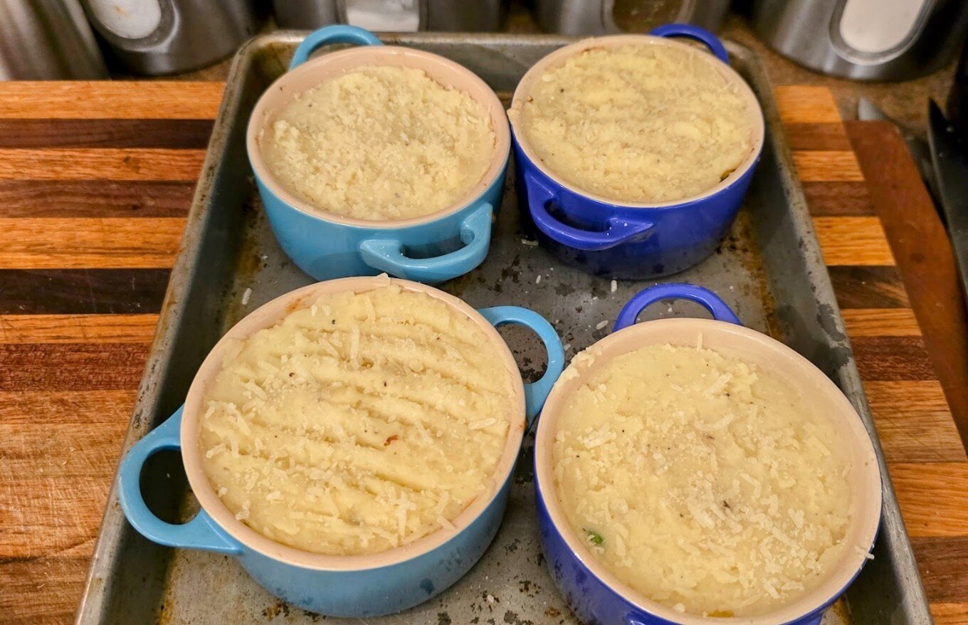 Ramekins with potatoes