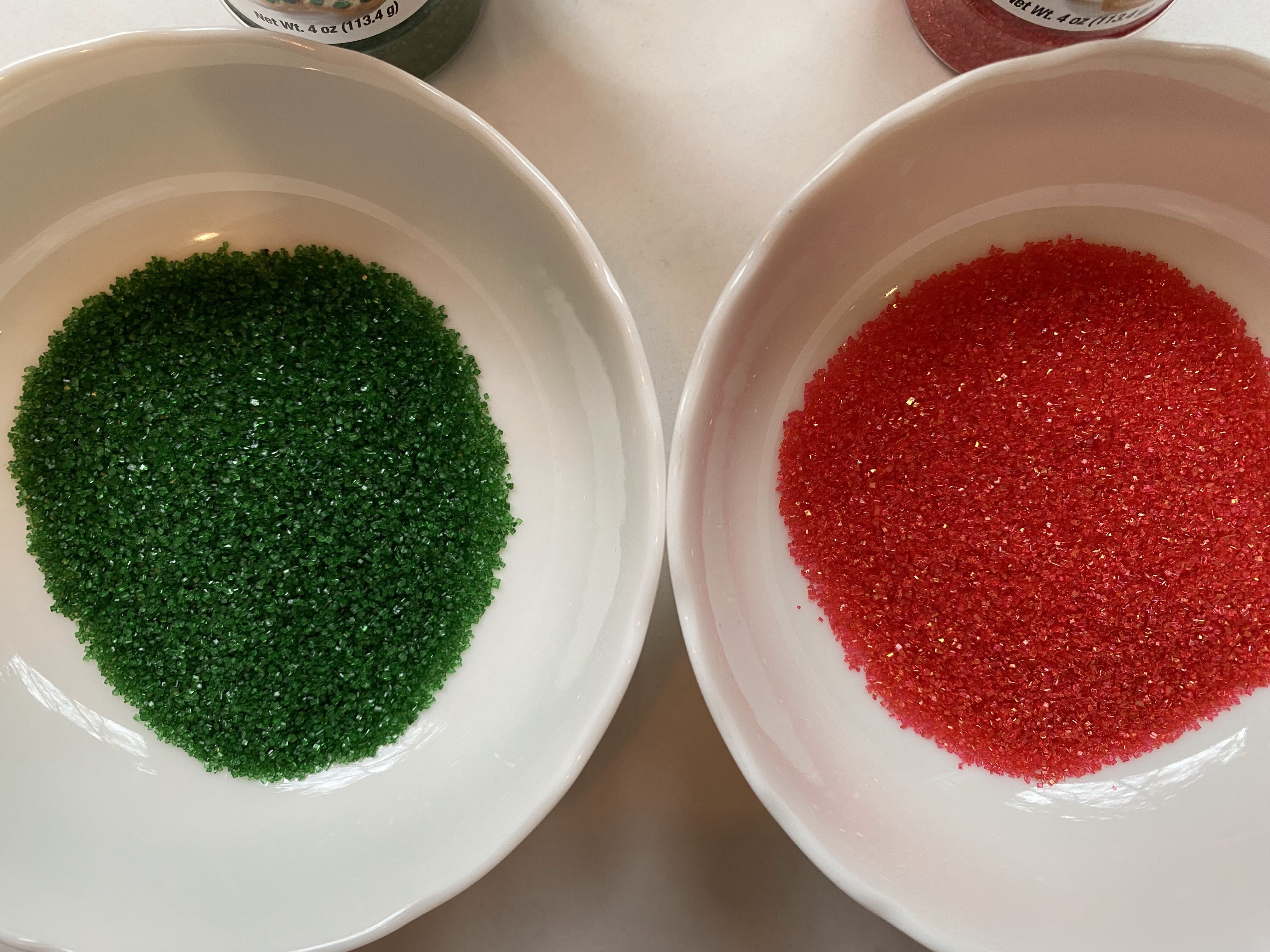 Red and green sugar