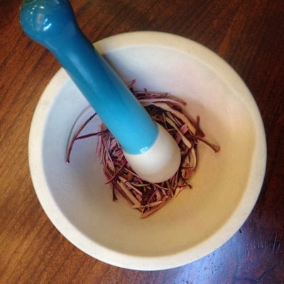 rhubarb mortar pestle