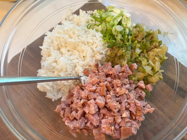 Rice sausage veggies