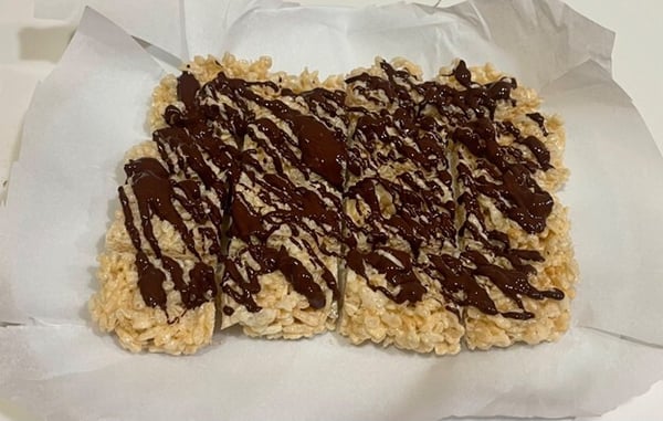 Rice treats with chocolate