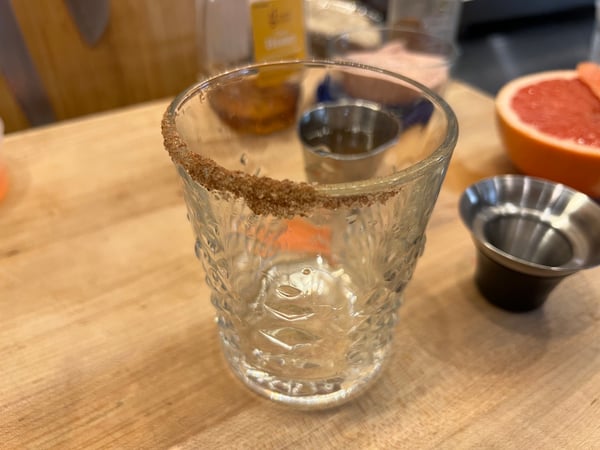Rimmed glass