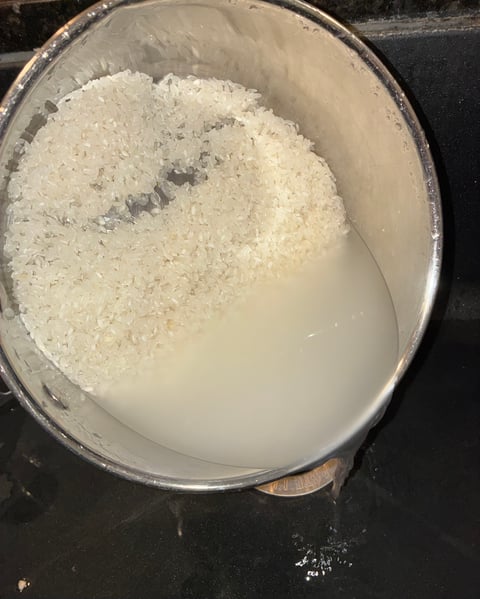 Rinsing sushi rice
