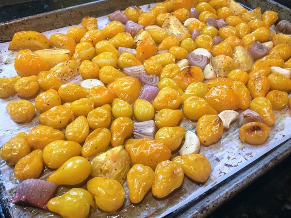roasted yellow tomatoes