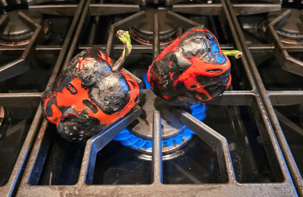 Roasting peppers