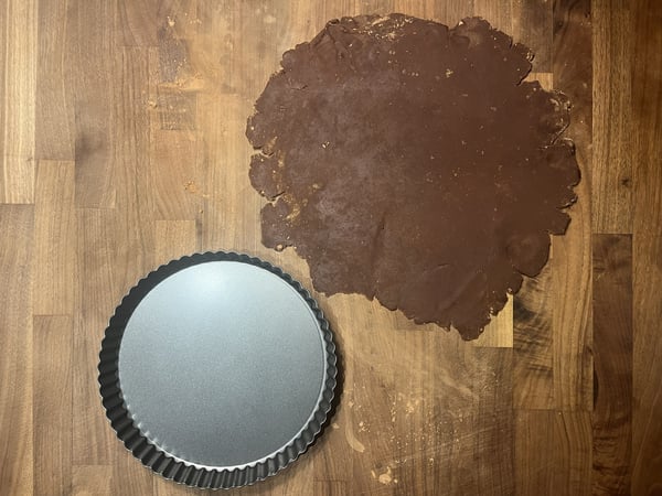 Rolled dough in pan