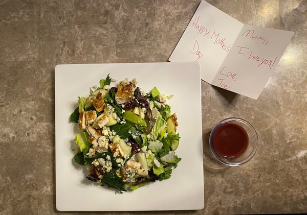 salad with card