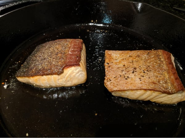 salmon flipped