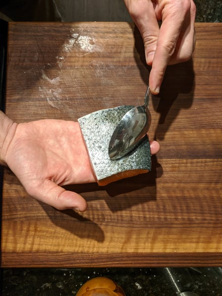 salmon skin spoon