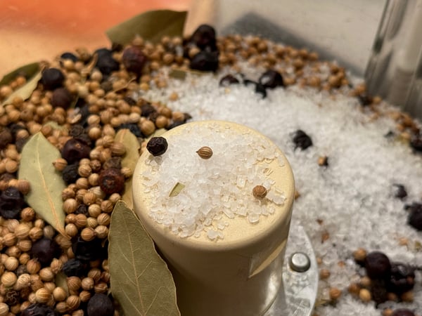 Salt blend in food processor