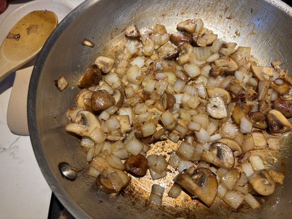 Sauteed mushrooms and onions