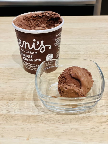 scoop of dark chocolate ice cream