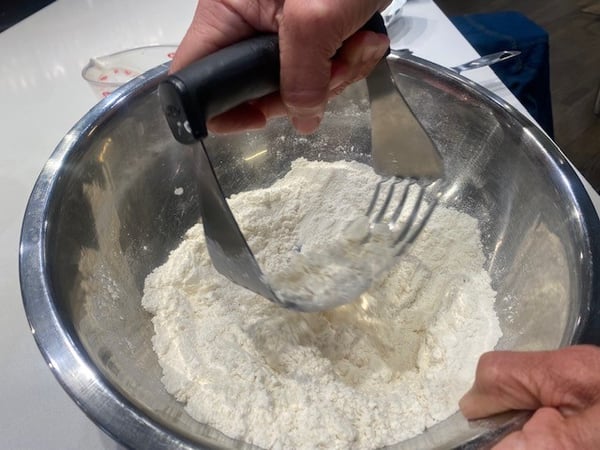 shortening into flour
