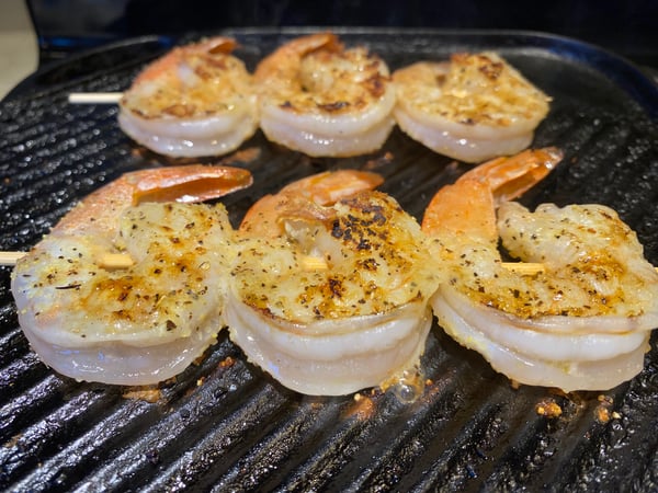 shrimp cooked on grill
