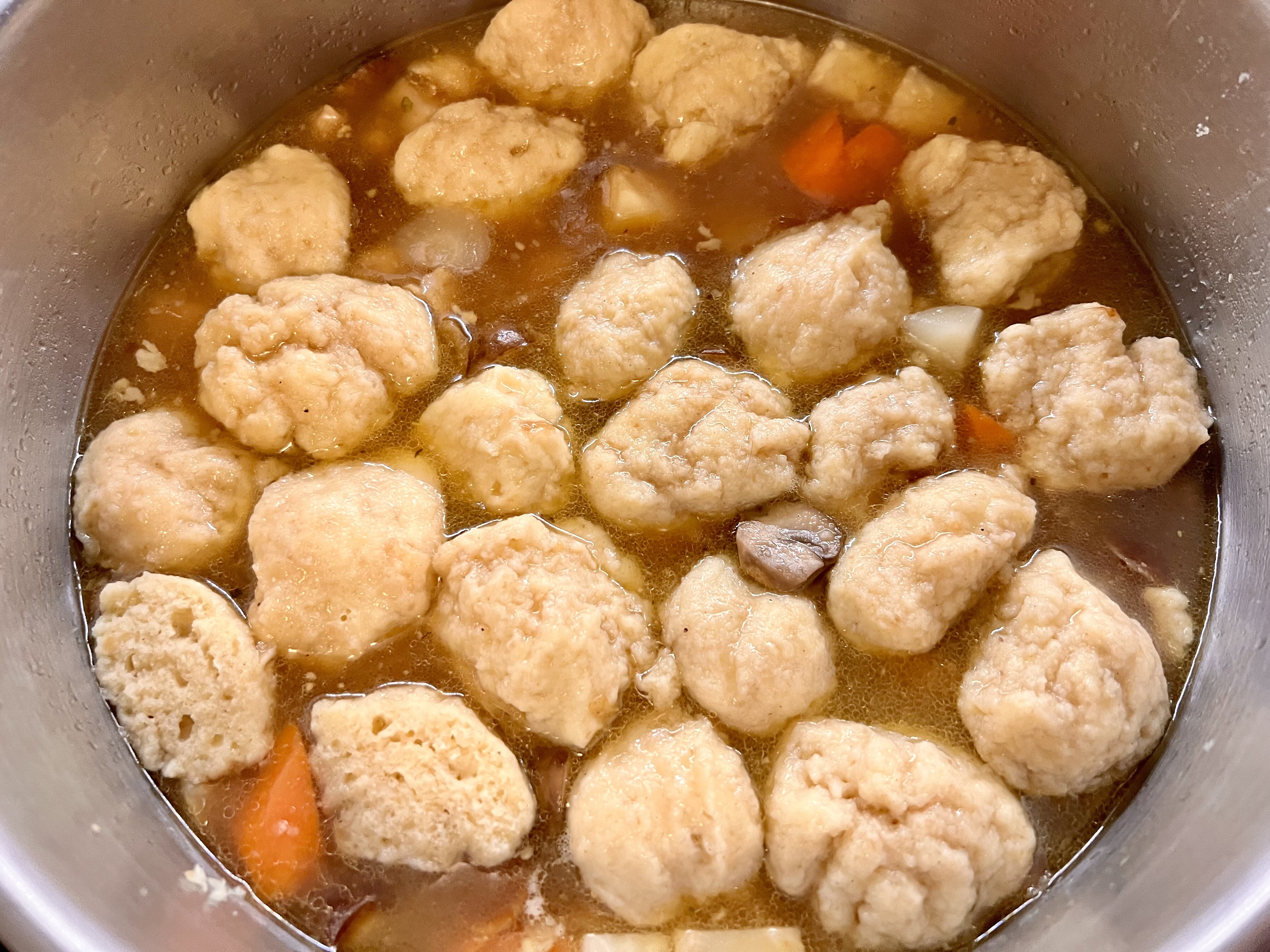 Simmering dumplings