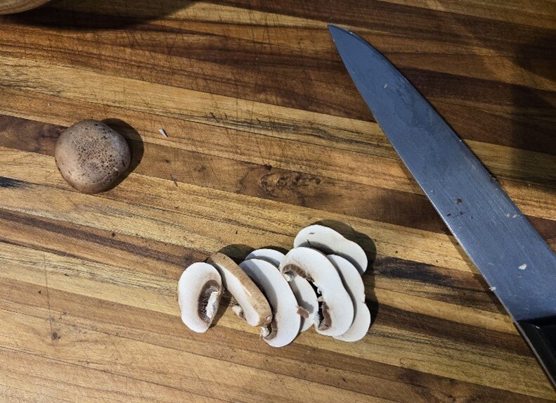 Slice mushrooms