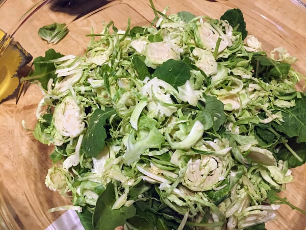 sliced sprouts and greens