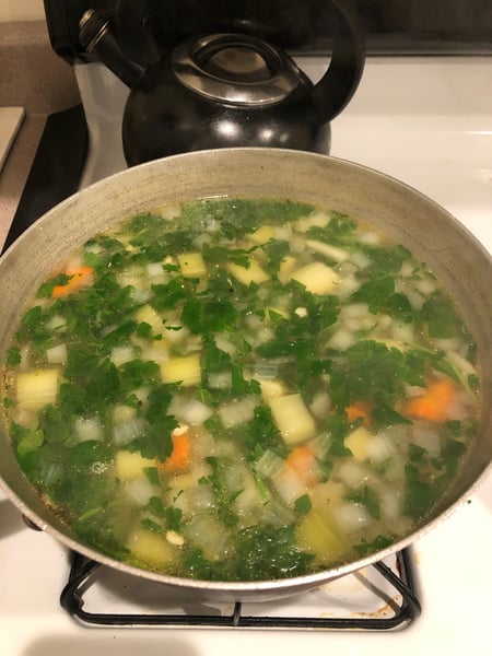 soup with parsley